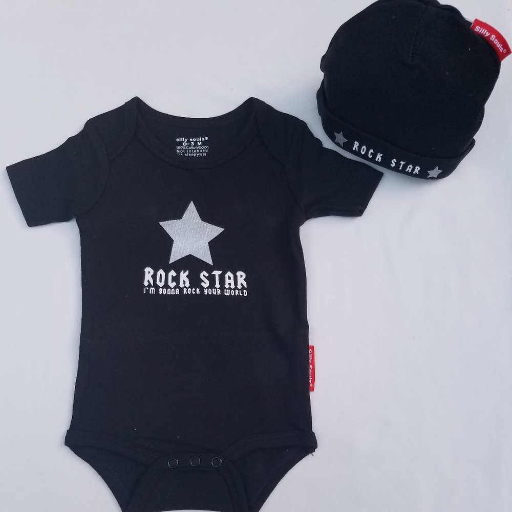 Rock Star Silly Souls Onsie & Beanie Set
